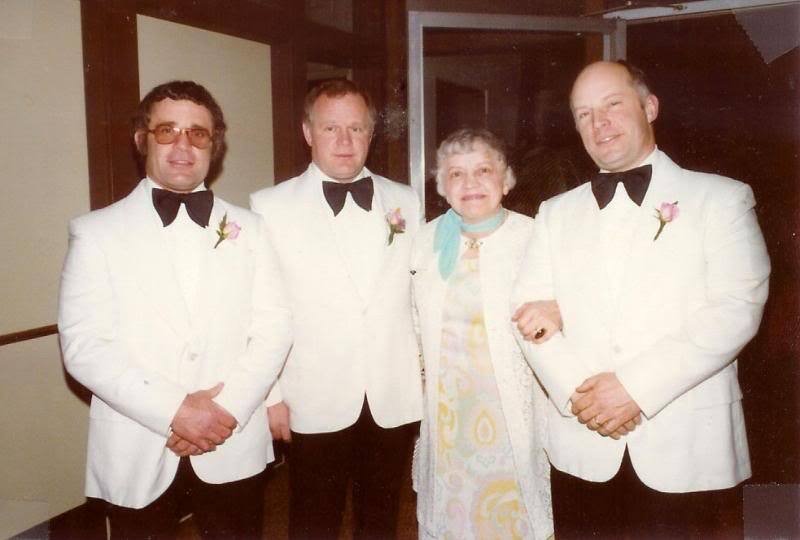 with mom, black tie